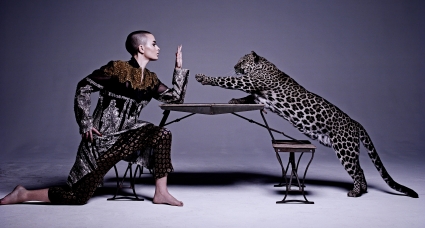 Michel Comte, Woman with Leopard Michel Comte, Woman with Leopard