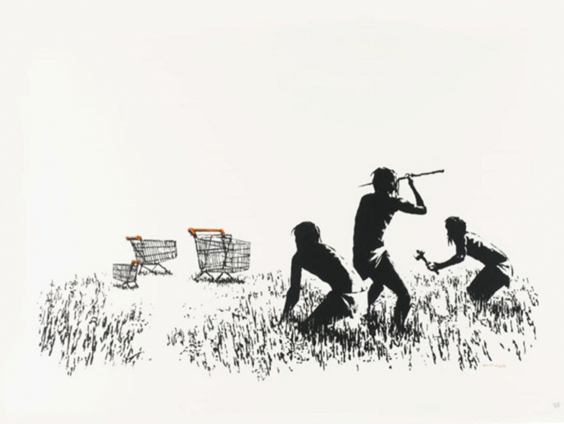 Banksy, Trolley Hunters (Black and White), 2006 Banksy, Trolley Hunters (Black and White), 2006