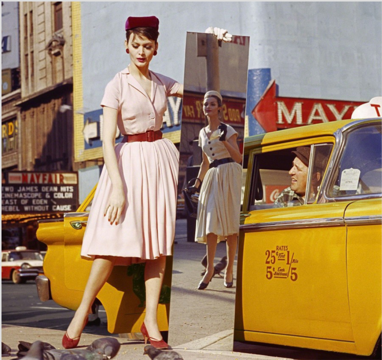 Anne + Isabella + Mirror + Taxi, Broadway & 46th Street, New York Anne + Isabella + Mirror + Taxi, Broadway & 46th Street, New York
